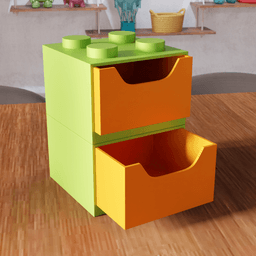 Modular Brick Toy Desktop Drawer Organizer 3d model