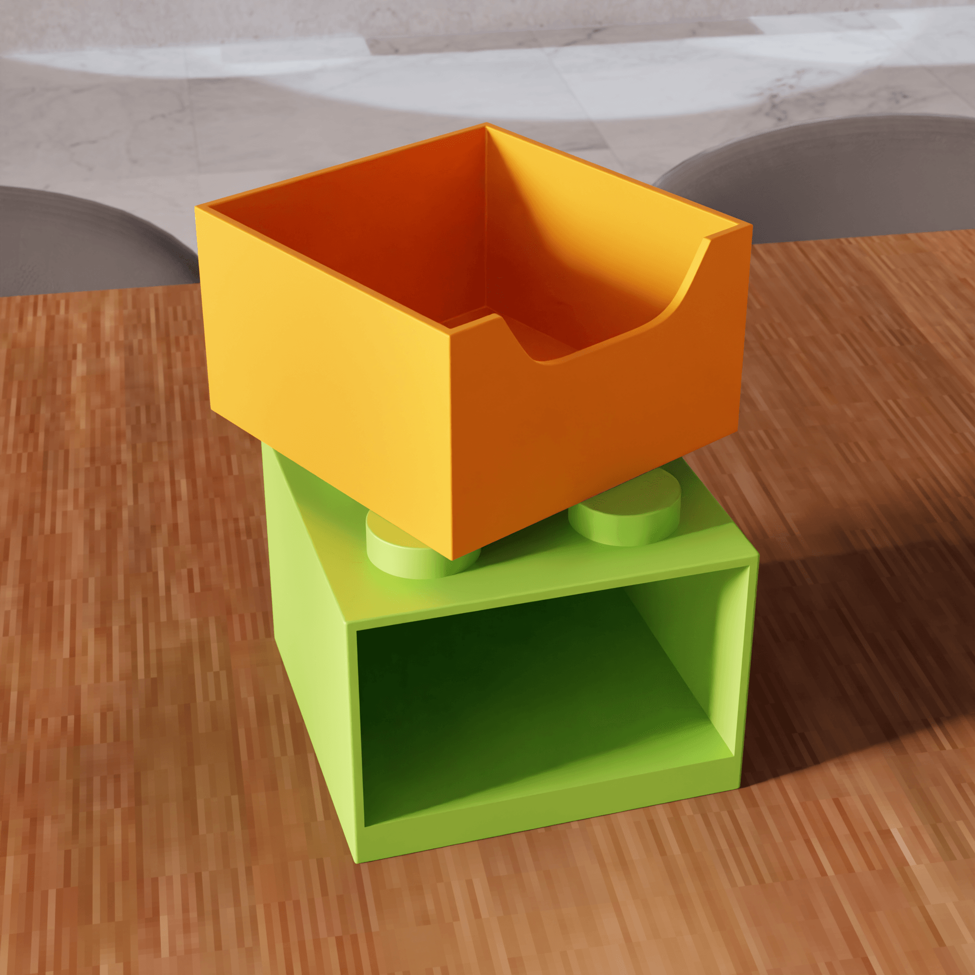 Modular Brick Toy Desktop Drawer Organizer 3d model
