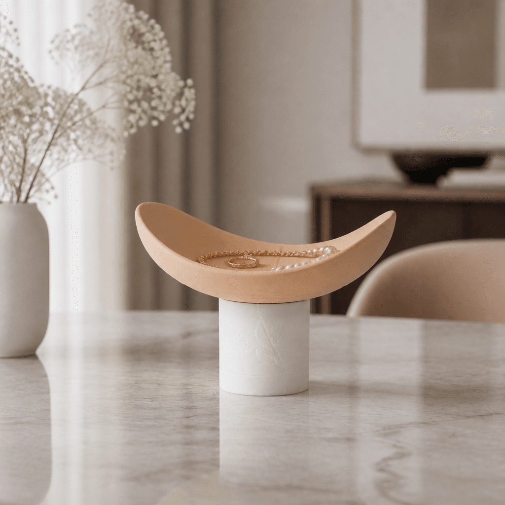 Curved Tray Jewelry Box - Minimalist Trinket Storage 3d model