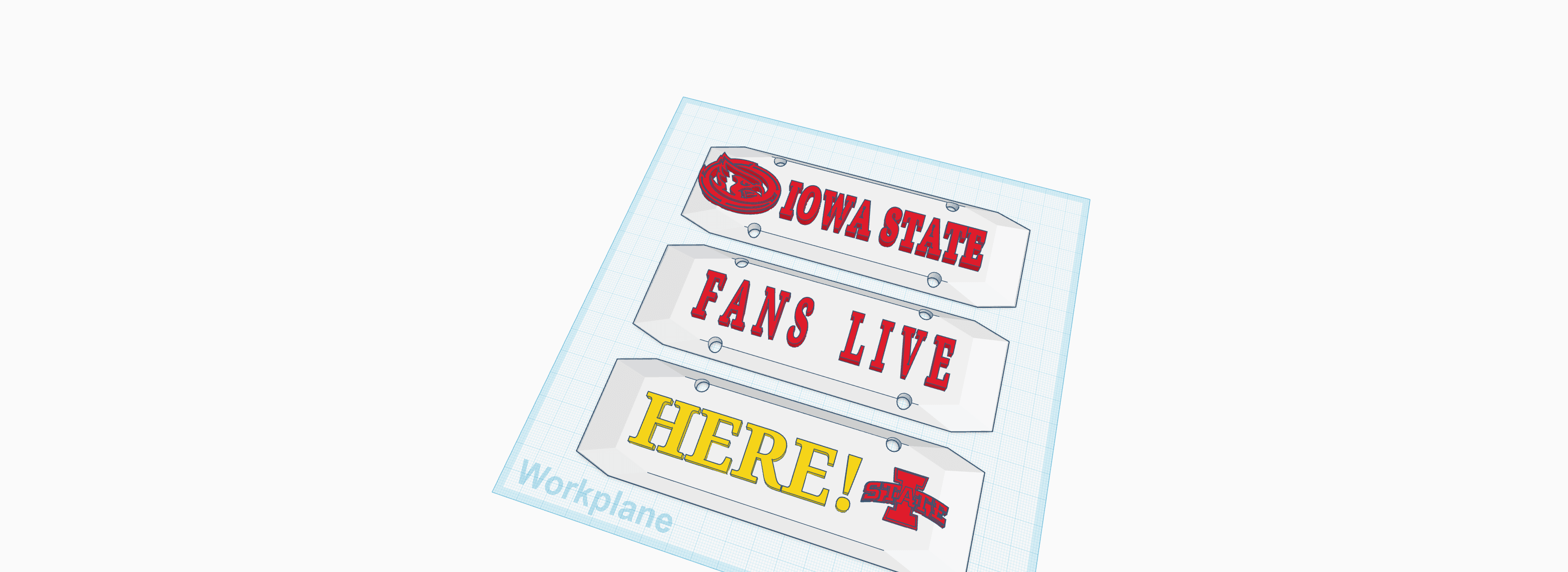 I-State Fans Yard Sign 3d model