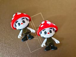 Articulated Mushroom Pixie + mini and Fridge Magnet 3d model
