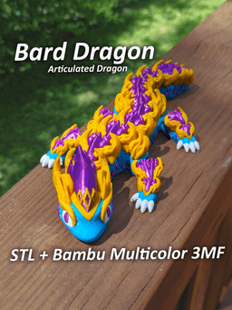 Bard Dragon - D&D Articulated Dragon Fidget Toy 3d model
