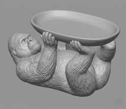 Gorilla Jewelry Tray STL – Luxury Ring Dish & Vanity Organizer 3d model