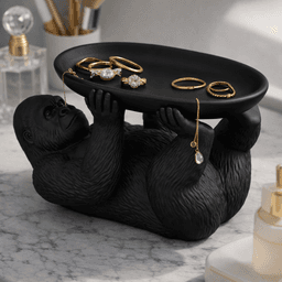 Gorilla Jewelry Tray STL – Luxury Ring Dish & Vanity Organizer 3d model