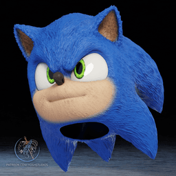 Sonic Movie Mask 3D Printer File STL 3d model