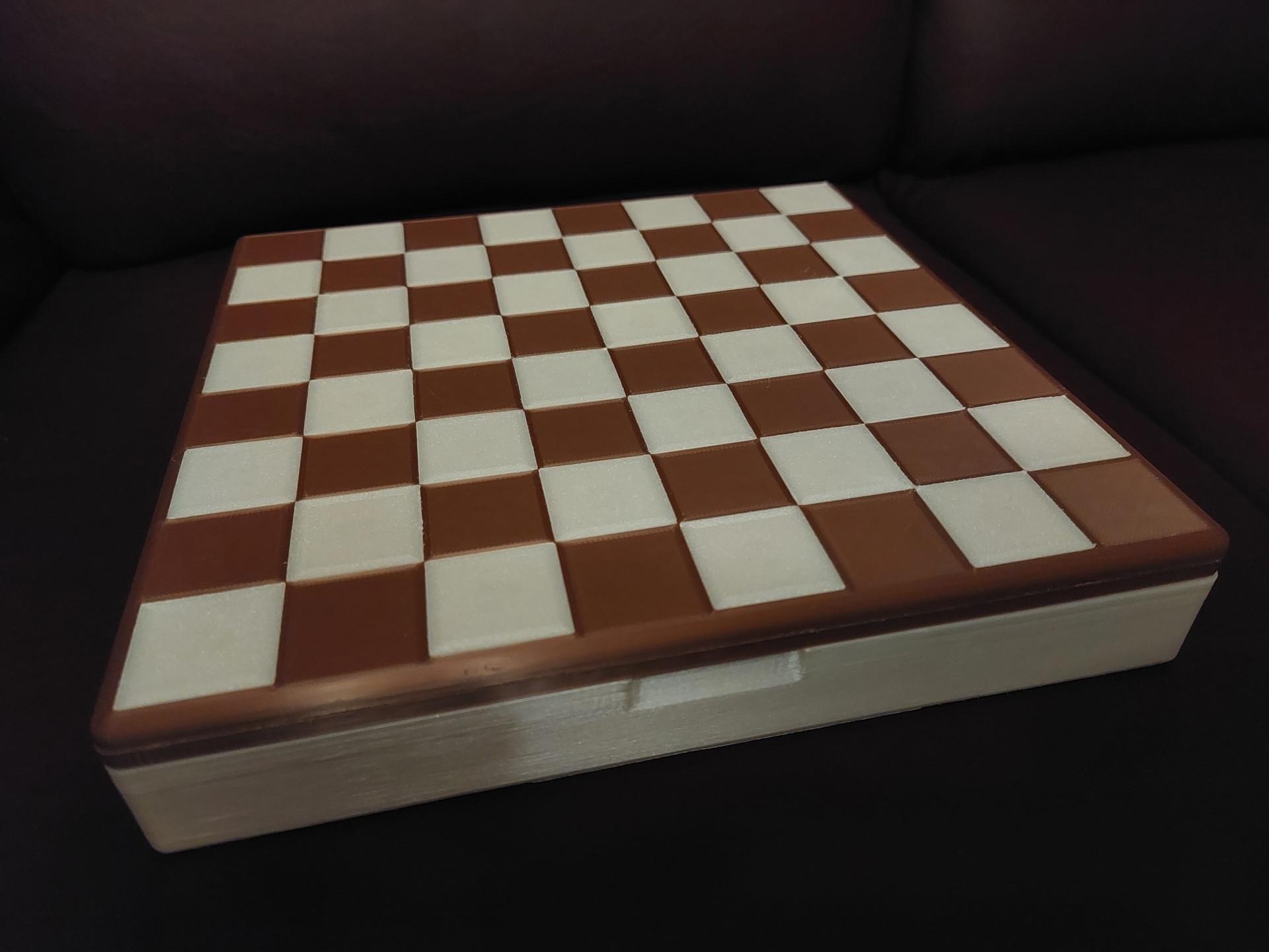 Chess & Checkers & 9 Men's Morris Board (with Storage Box) 3d model