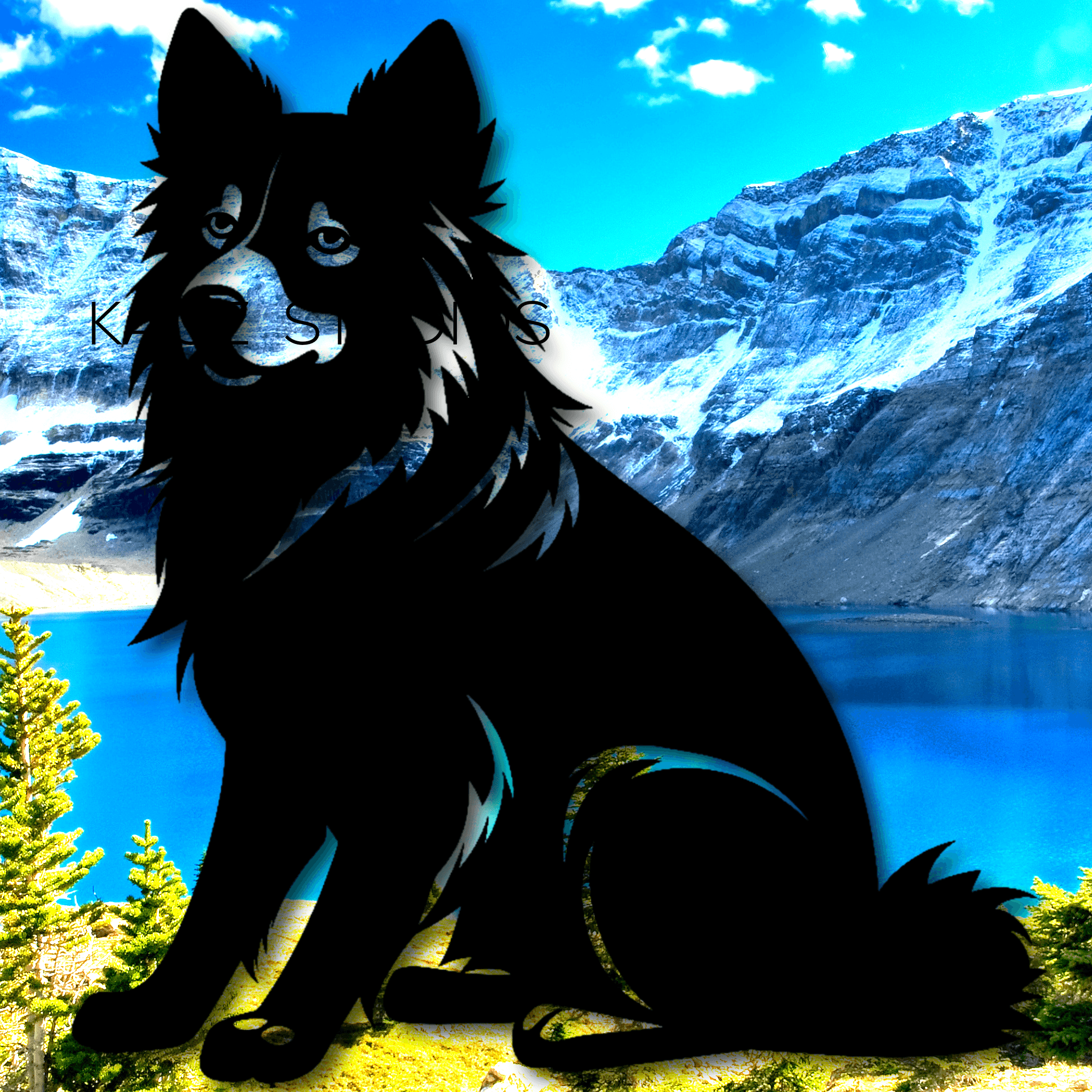wolf shepherd wall art dog wall decor 2d animal art 3d model