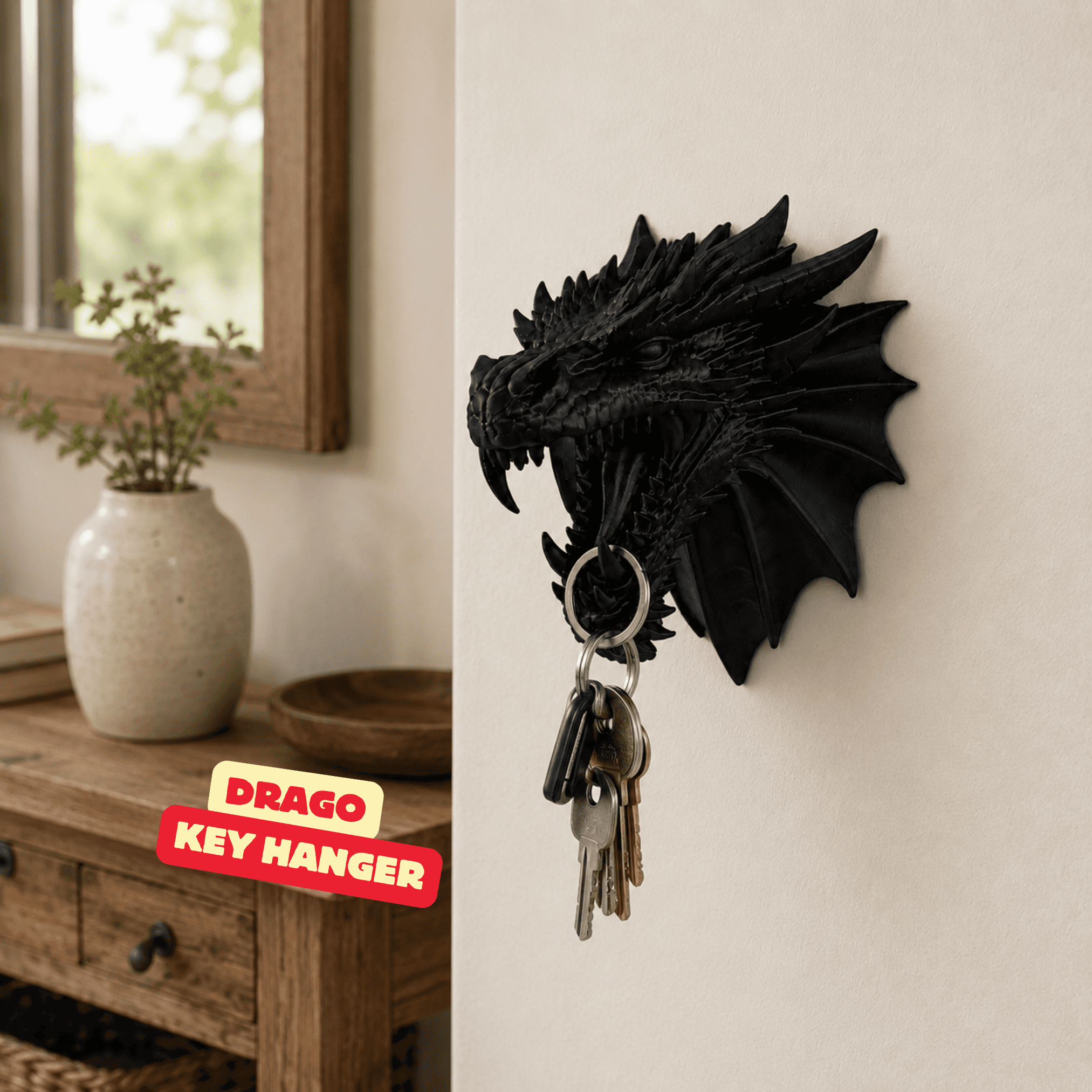DRAGO - KEY HANGER / KEY ORGANIZER / MODERN HOMEDECOR / ENTRYWAY DECOR / GOTHIC DECOR 3d model