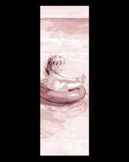 The face of True innocence - a toddler at the beach - set of bookmarks 3d model