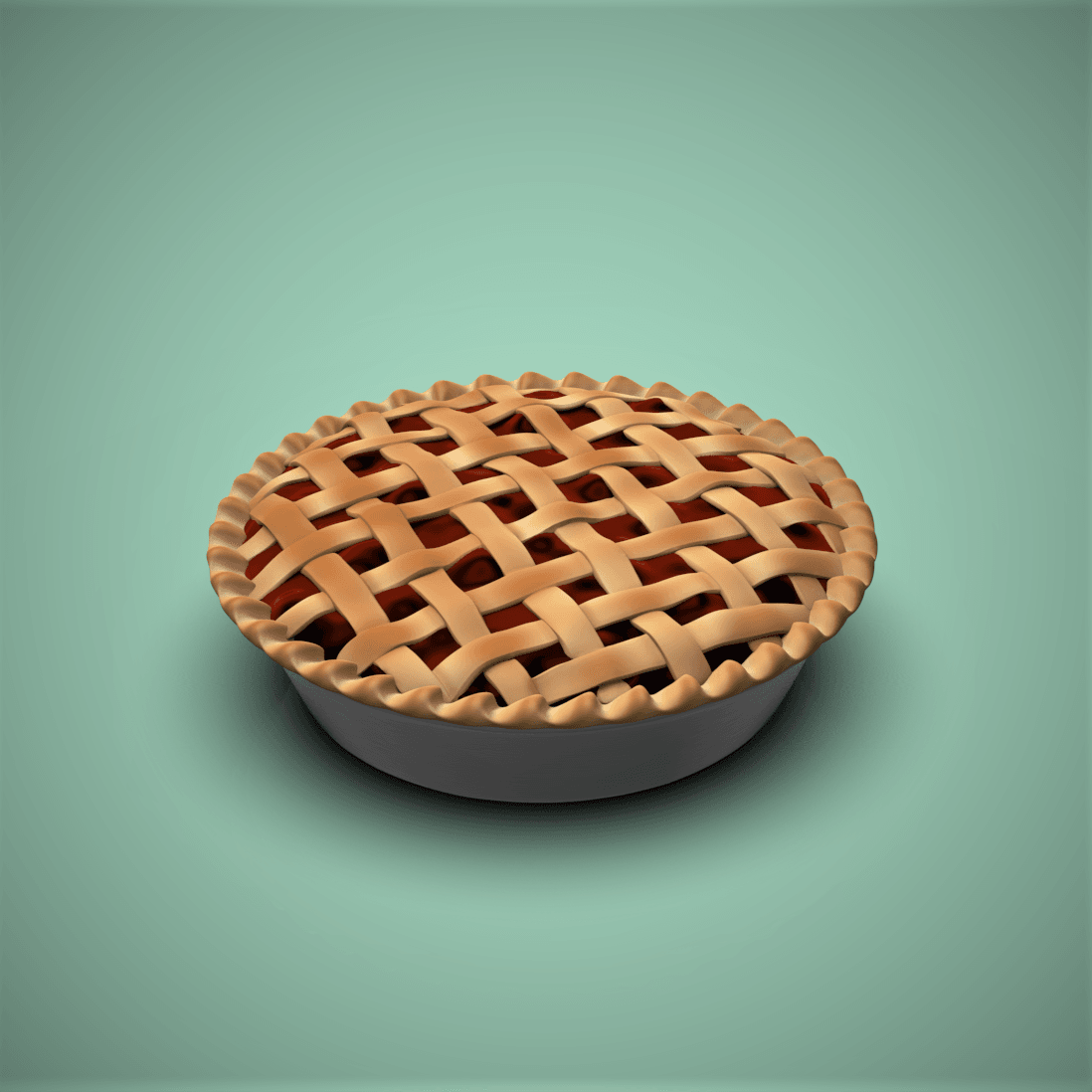 Pie Keyring -Woven Crust 3d model