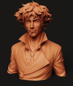 Spike Spiegel Bust | Space Cowboy Statue | Jazz Anime Sculpture 3d model