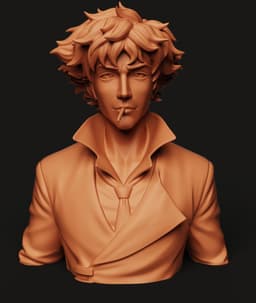 Spike Spiegel Bust | Space Cowboy Statue | Jazz Anime Sculpture 3d model