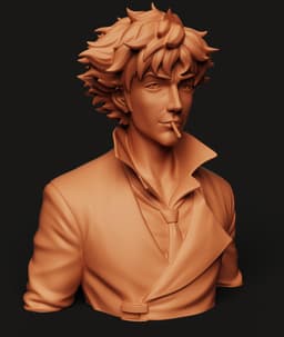 Spike Spiegel Bust | Space Cowboy Statue | Jazz Anime Sculpture 3d model