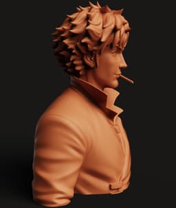 Spike Spiegel Bust | Space Cowboy Statue | Jazz Anime Sculpture 3d model
