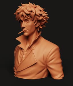 Spike Spiegel Bust | Space Cowboy Statue | Jazz Anime Sculpture 3d model