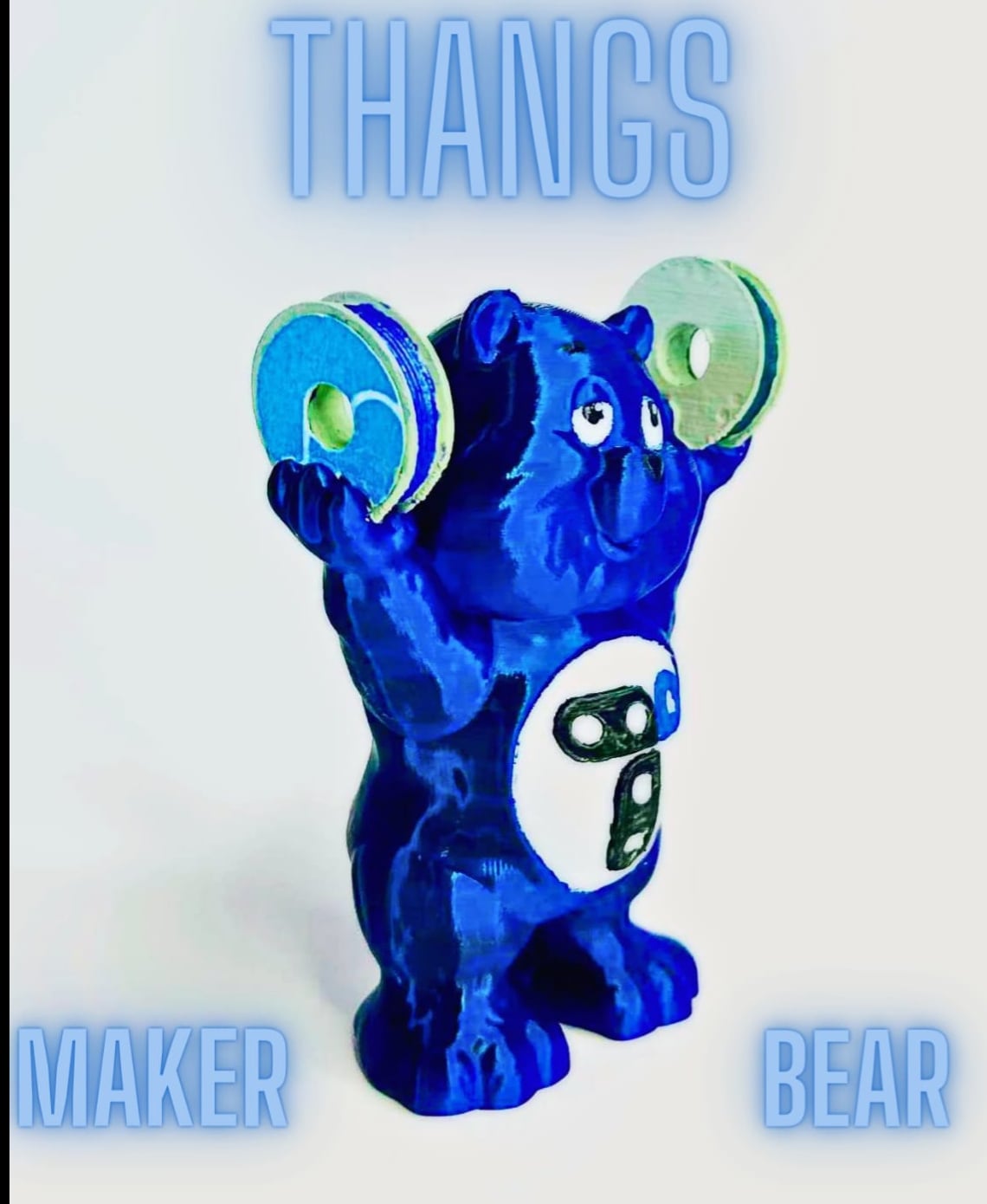 Handpainted Thangs Maker Bear by @littletup. Printed in Gratkit tricolour filament.