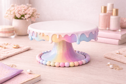 Drip Cake Stand STL β Cute Dessert Display Plate Holder β 3D Printable Birthday Cake Stand β Aesthet 3d model
