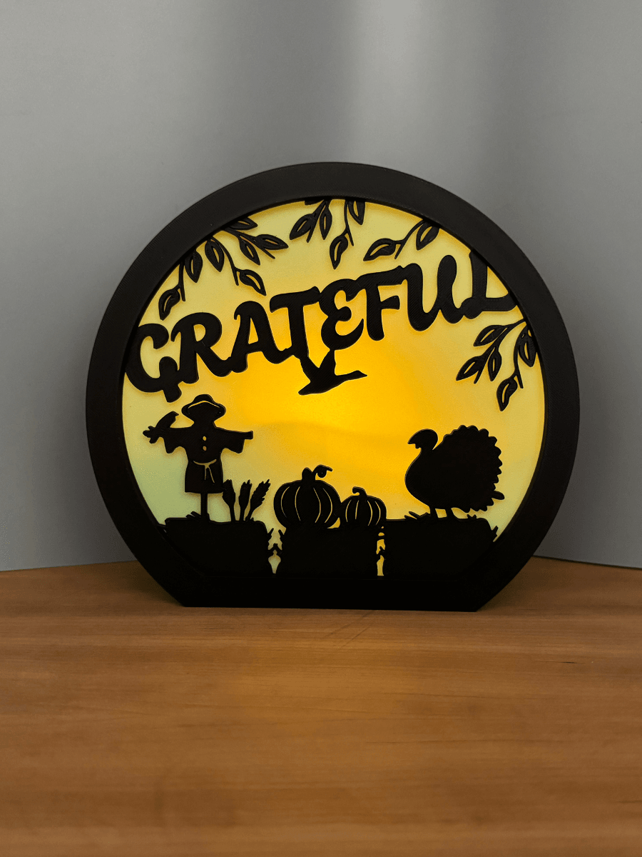Thanksgiving Lamp Thanksgiving Home Decor Grateful Tea Light Holder Candle Holder 3d model