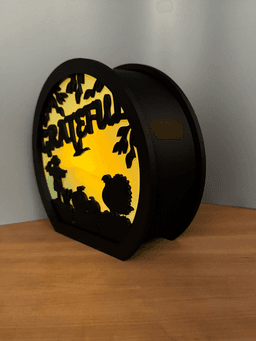 Thanksgiving Lamp Thanksgiving Home Decor Grateful Tea Light Holder Candle Holder 3d model