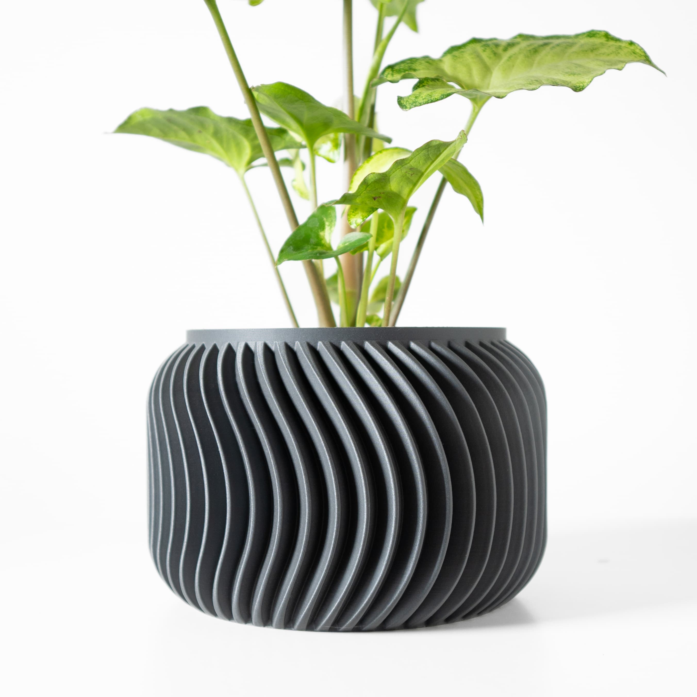 The Vilex Planter Pot with Drainage Tray & Stand: Modern and Unique Home Decor for Plants 3d model