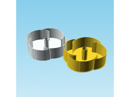 Shuriken 002A, nestable box (v2) 3d model