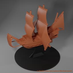 Galleon Flying Fantasy Ship Model Compatible With DnD Spelljammer 3d model