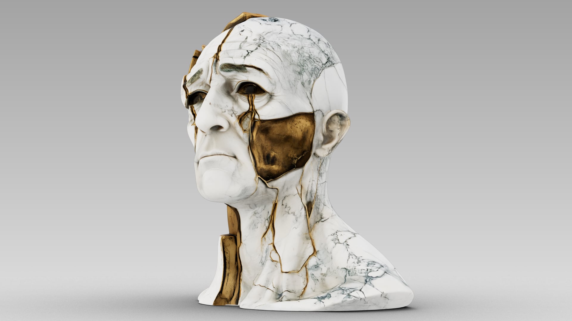 Kintsugi Portrait 3d model