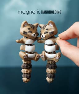 Coco the Flexi Cat - Magnetic Hand-Holding Companion 3d model