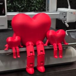 Cute Articulated Heart Buddy – Valentine Desk Toy STL 3d model