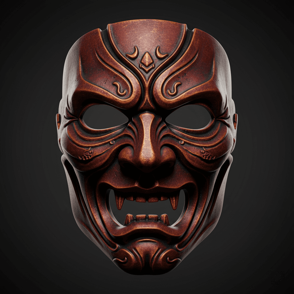 Nightmare Oni Wearable Horror Mask Printable STL 3d model