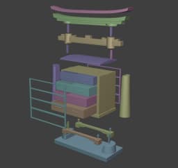 Japanese Torii Dresser 3d model