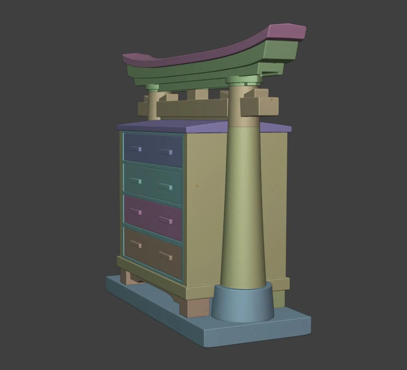Japanese Torii Dresser 3d model