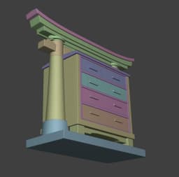 Japanese Torii Dresser 3d model