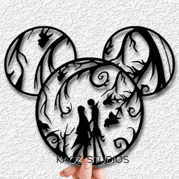 jack and sally wall art the nightmare before christmas decor mickey decoration 3d model
