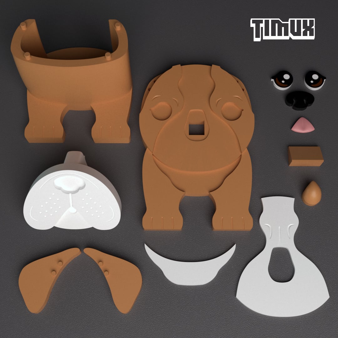 ENGLISH BULLDOG GLASSES HOLDER 3d model