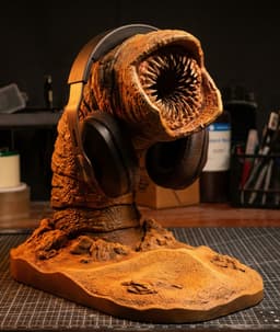 Dune Sandworm Headphone Stand | Sci-Fi Desk Decor 3d model