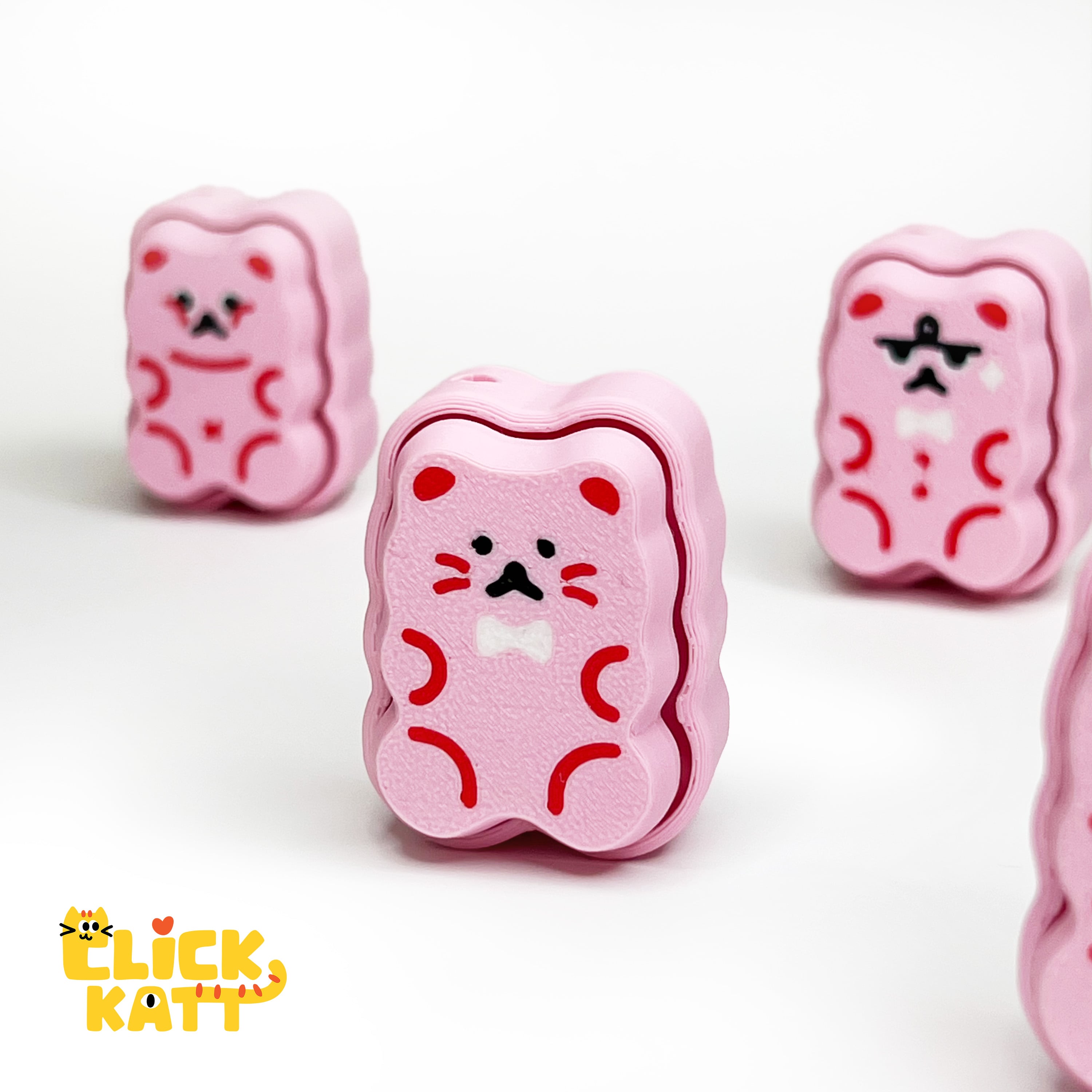 Gummy Bear - Clicker Fidget Toy Keychain 3d model