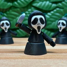 3D Printable Ghost Face Mini Articulated Flexi 3d model