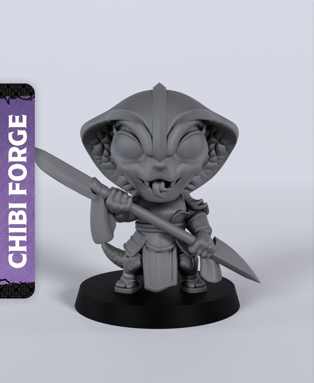 Naga Warrior Spear - With Free Dragon - 5e DnD Inspired for RPG and Wargamers 3d model
