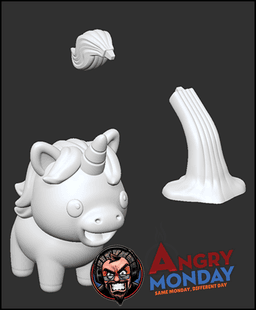 Puking Unicorn - Whimsical Weirdness in 3D! 3d model