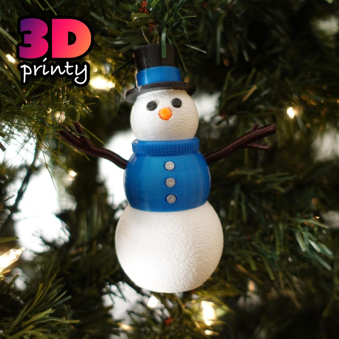 Articulated Snowman Fidget Ornament 3d model