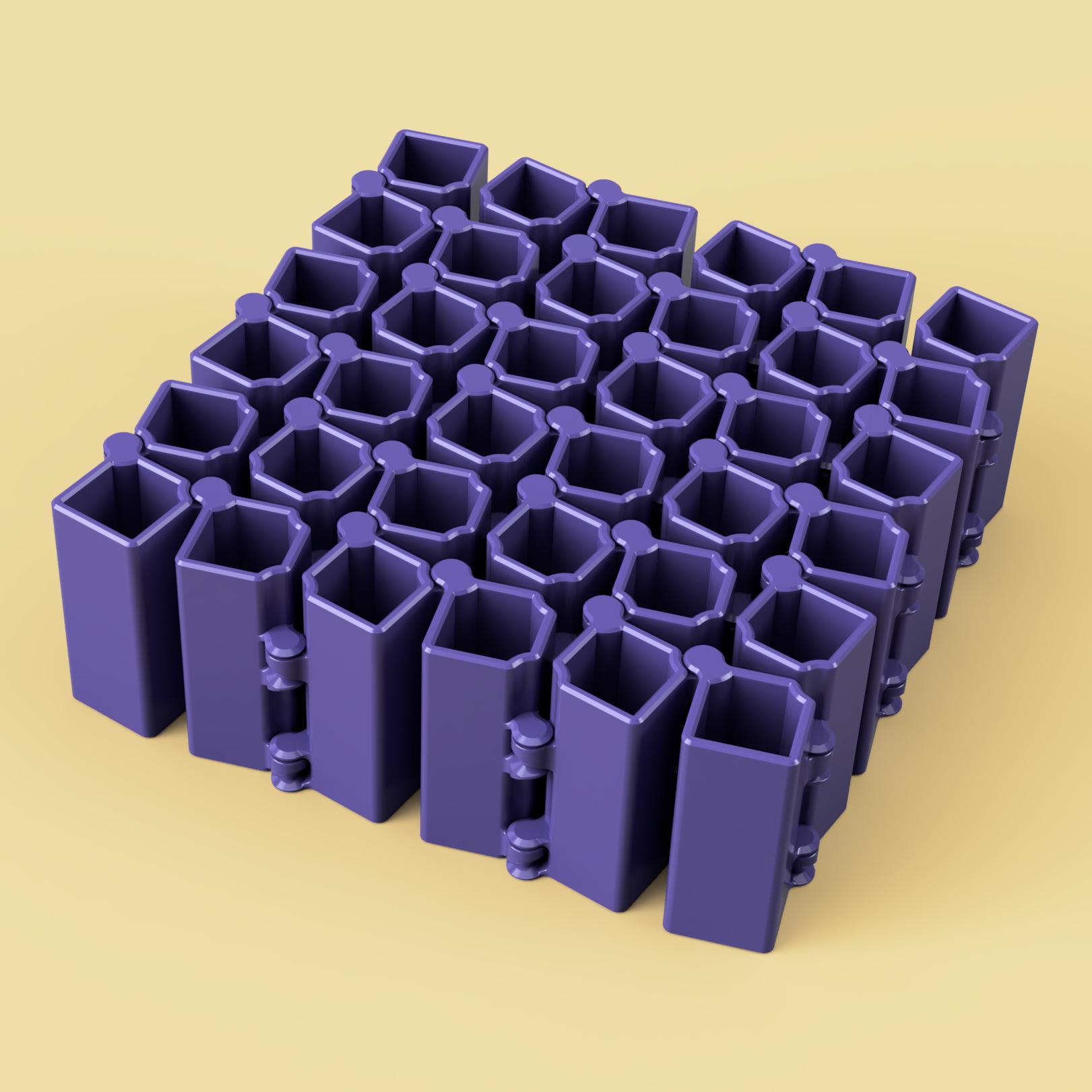Auxetic Cubes // 18mm 6x6 Stacked 3d model