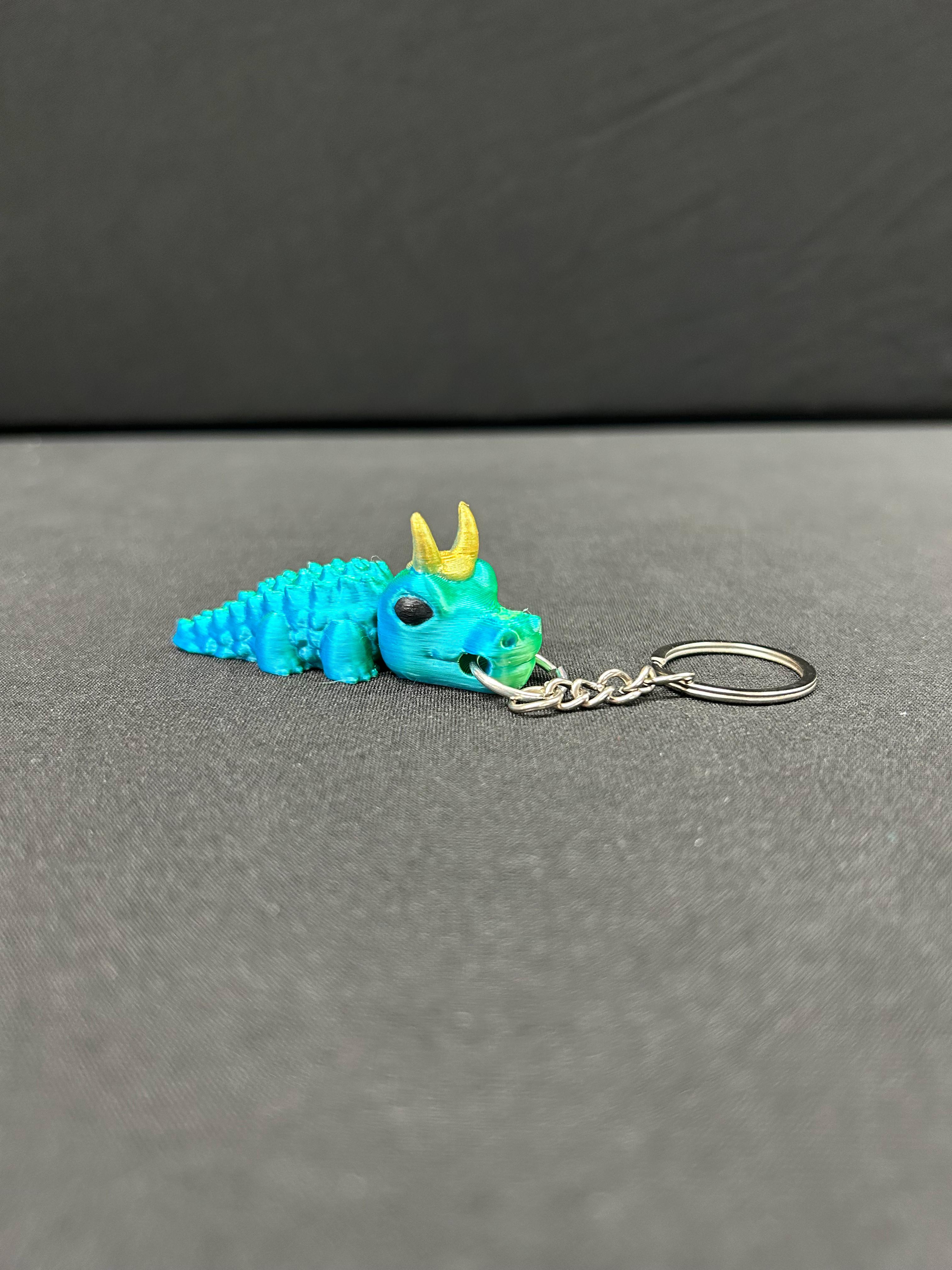 Alligator Keychain with horned crown 3d model