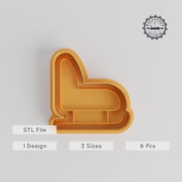 Christmas Sled Shape Cutter & Stamp, Cookie & Fondant Sledge Set, 6 Pieces, S/M/L Sizes, Holiday Baking Decor PRODUCT_4943 3d model