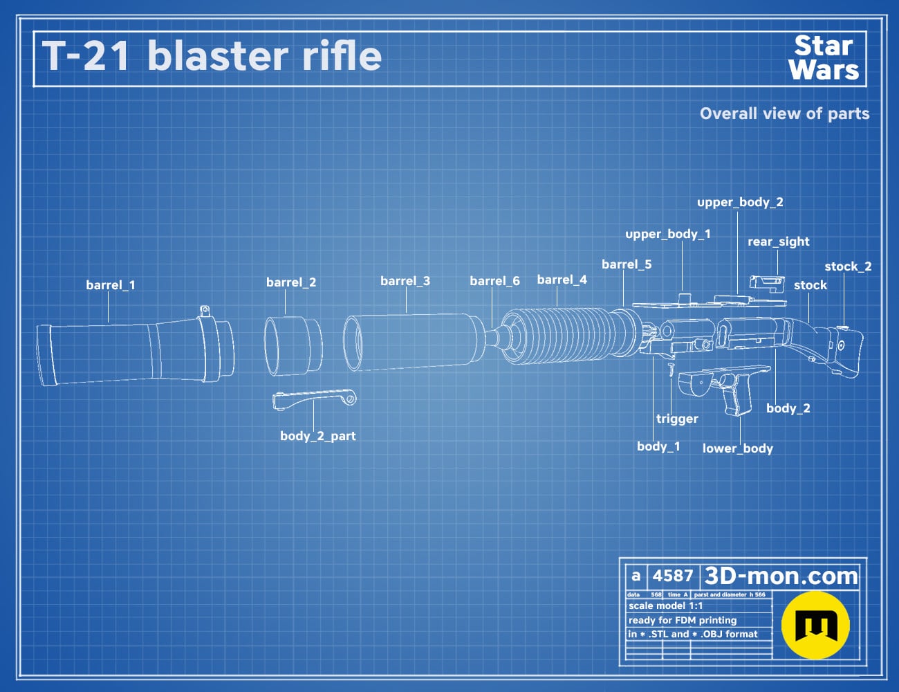 T-21 Blaster Rifle 3d model