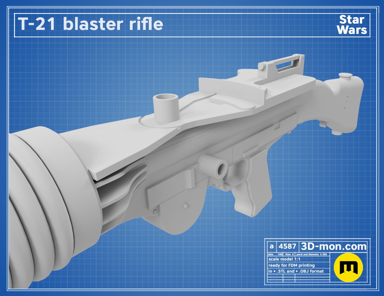 T-21 Blaster Rifle 3d model