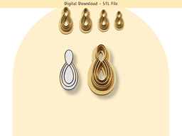 Abstract Dangle Clay Cutter for Polymer Clay | Digital STL File | Clay Tools | 4 Sizes Clay Cutters 3d model