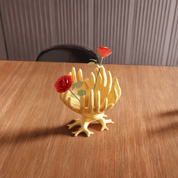 Surrealist Open Cupped Hands Vase 3d model
