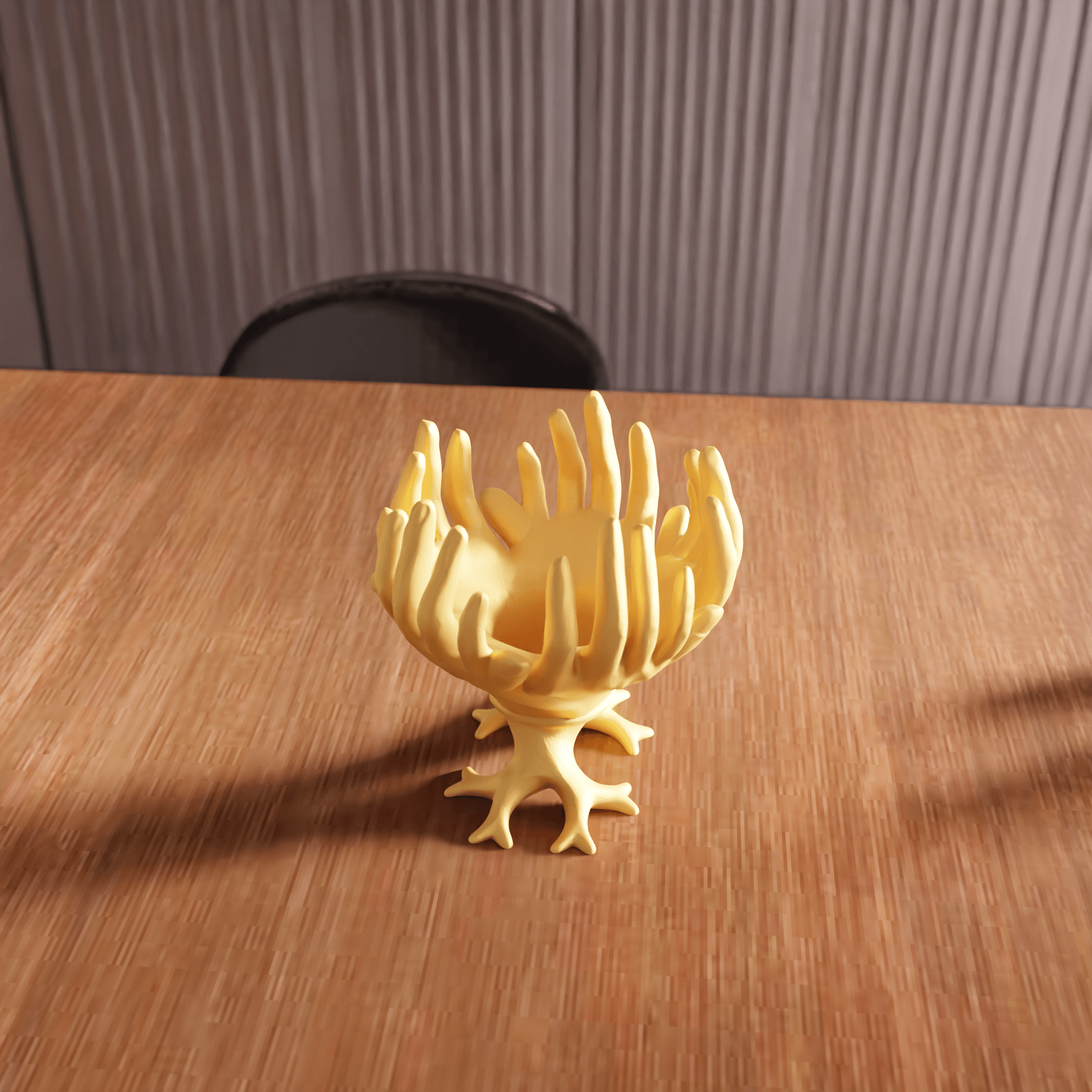 Surrealist Open Cupped Hands Vase 3d model