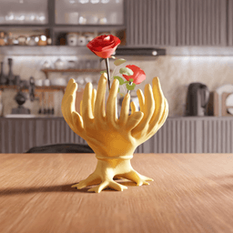 Surrealist Open Cupped Hands Vase 3d model